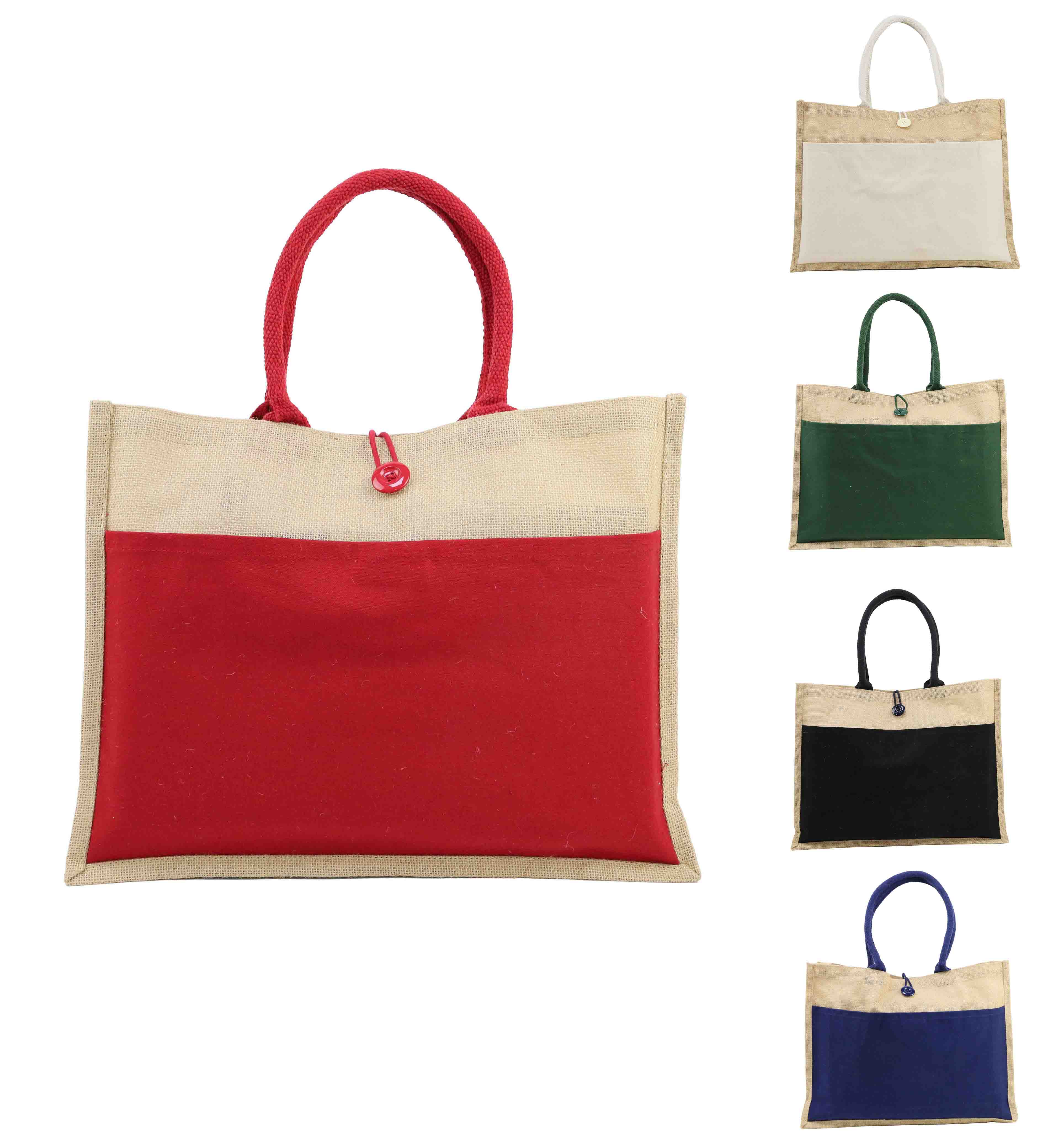 TRUCS - Jute Bag with Canvas Pocket